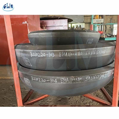 1100 mm X 80 mm Fin de plato elíptico SA516 Gr70N Dimensiones de la cabeza del tanque elíptico