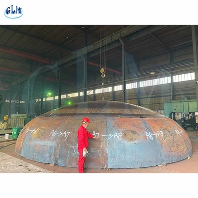 Diámetro 4200mm Acero de carbono Elíptico 2:1 Torisférico Cabeza de plato para el tanque de gas