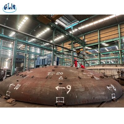 Cabeza de plato torisférica de 4200 mm de diámetro con conexión de prensado y soldadura en caliente para recipientes a presión